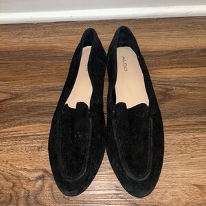 Aldo Classic Black Suede Slip-Ons